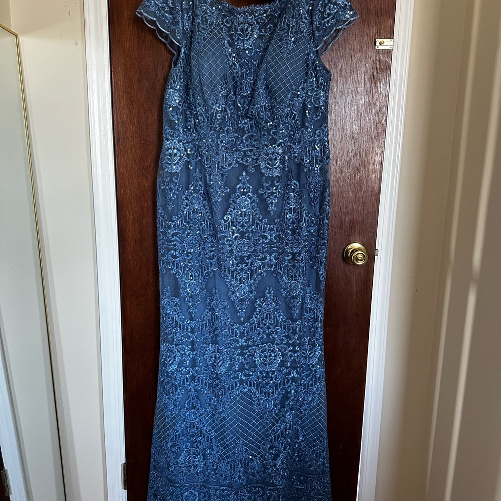 Cameron Blake Wedgwood Blue Lace Dress